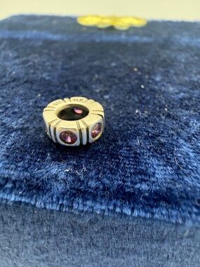 Retired Pandora 925 ALE silver Trinity CZ pink Northern Lights spacer charm